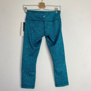 NWT Lululemon Leggings Wunder Under Crop III Retro Low Rise Yoga Size 6 Teal